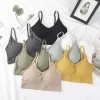One-piece fixed cup, beautiful back, threaded wrap, strapless, comfortable, no steel ring base, sports halter bra for women details Picture